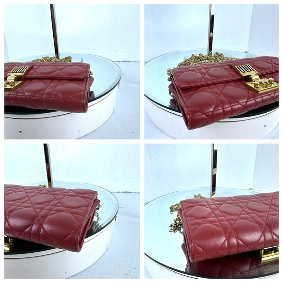 DIOR CANNAGE LAMBSKIN LEATHER FLAP BAG ON CHAIN WOC, YSL CLUTCH, CHANEL WALLET - Picture 7 of 16